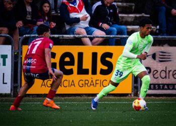Barça Atlètic players in action during the 2026/27 Segunda Federación season ahead of the CD Arnedo clash.