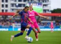 FC Barcelona Femení player in action against Granada CF during a previous Liga F encounter.