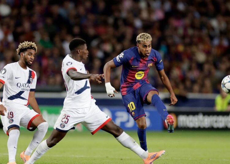 PSG vs Barcelona 4-2 Champions League match at Parc des Princes on October 20 2026