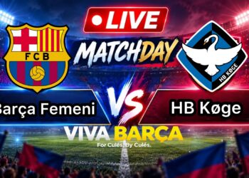 Barcelona Femení facing HB Køge in the UEFA Women's Champions League.